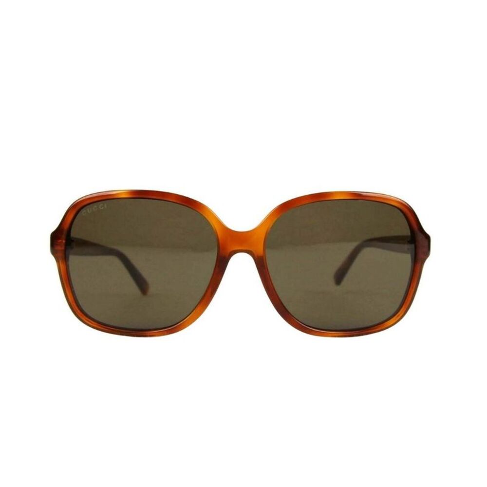 Gucci Women's Tortoise Acetate Square Sunglasses With GG Logo - Picture 1 of 8